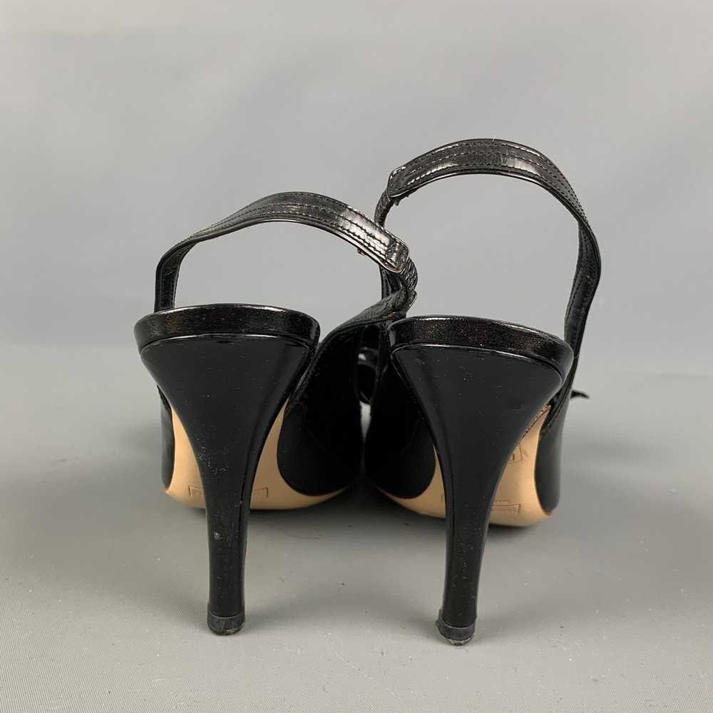 Marc Jacobs Black Velvet Patent Leather Slingback… - image 3