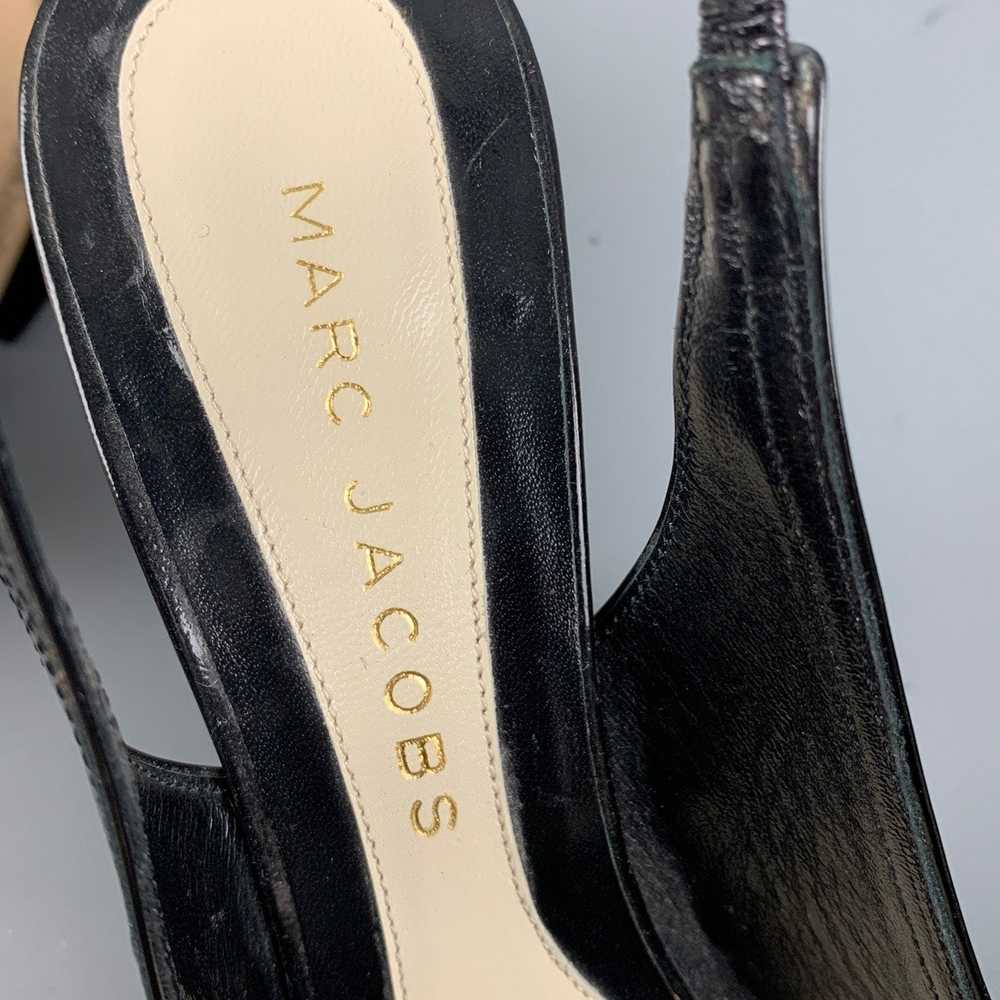 Marc Jacobs Black Velvet Patent Leather Slingback… - image 7