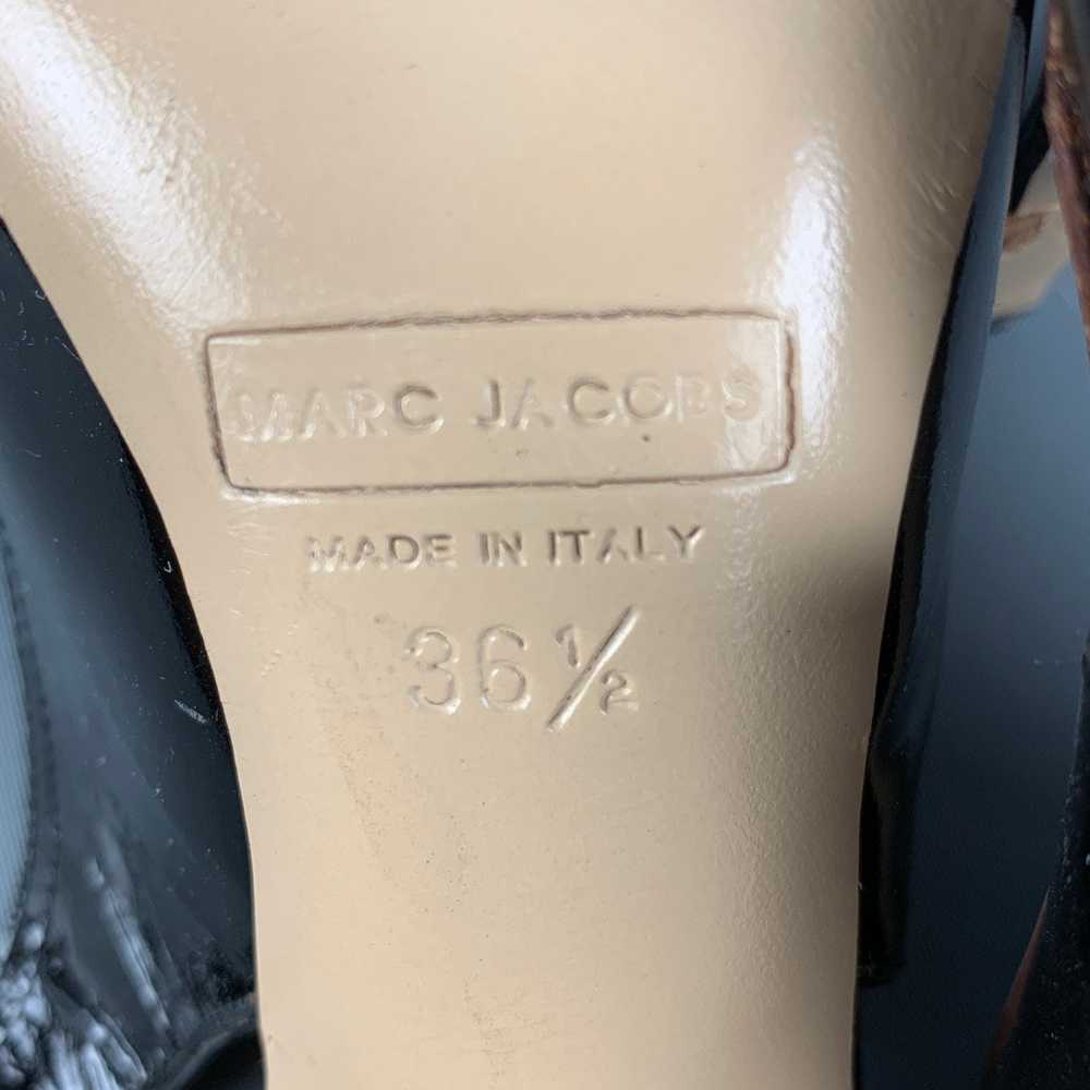 Marc Jacobs Black Velvet Patent Leather Slingback… - image 8