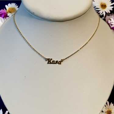 10k & 14k yellow Gold Necklace Name Plate “Charity ” ((B38))