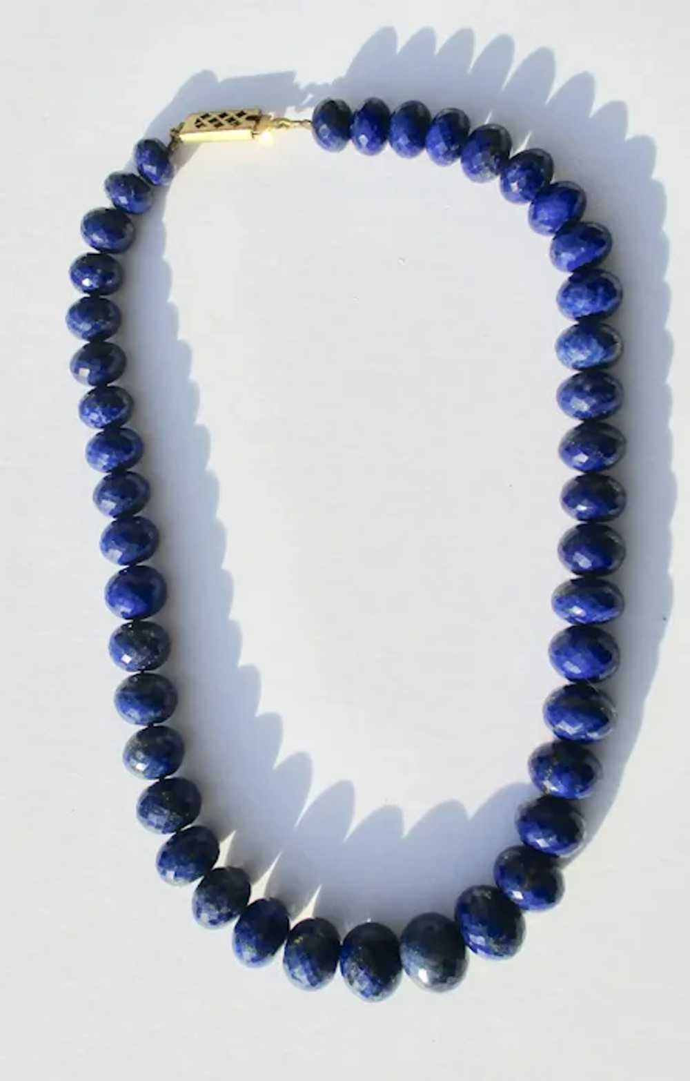 Indian Graduated and Faceted Lapis Lazuli Necklac… - image 3