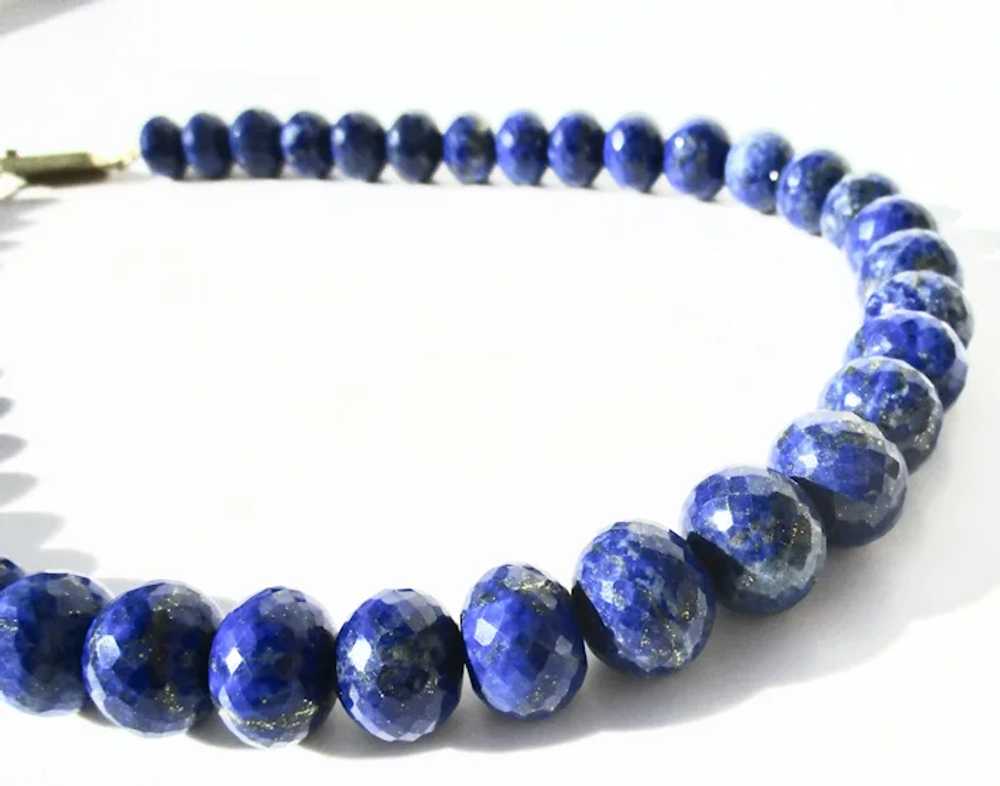 Indian Graduated and Faceted Lapis Lazuli Necklac… - image 4