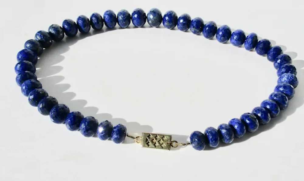 Indian Graduated and Faceted Lapis Lazuli Necklac… - image 5