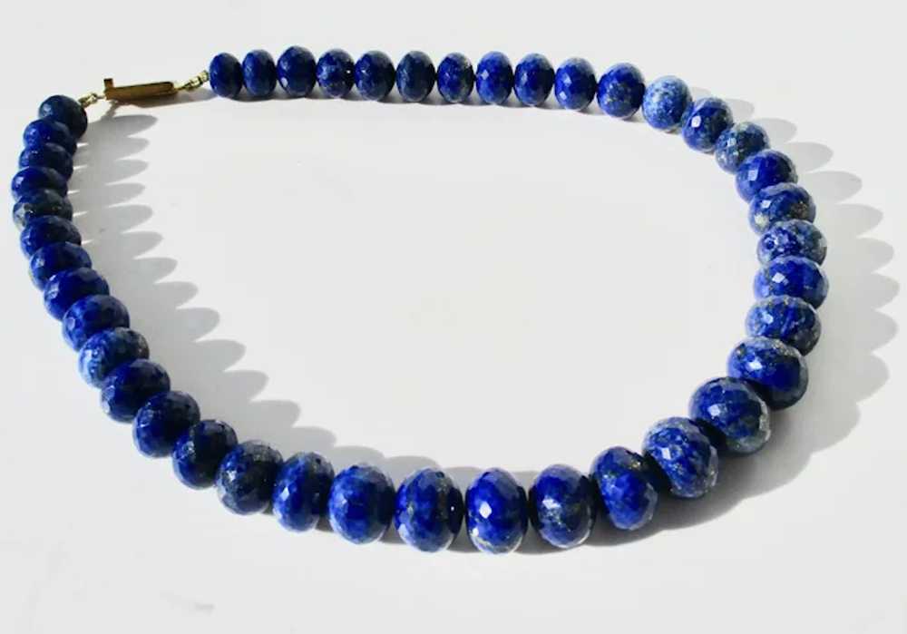 Indian Graduated and Faceted Lapis Lazuli Necklac… - image 6