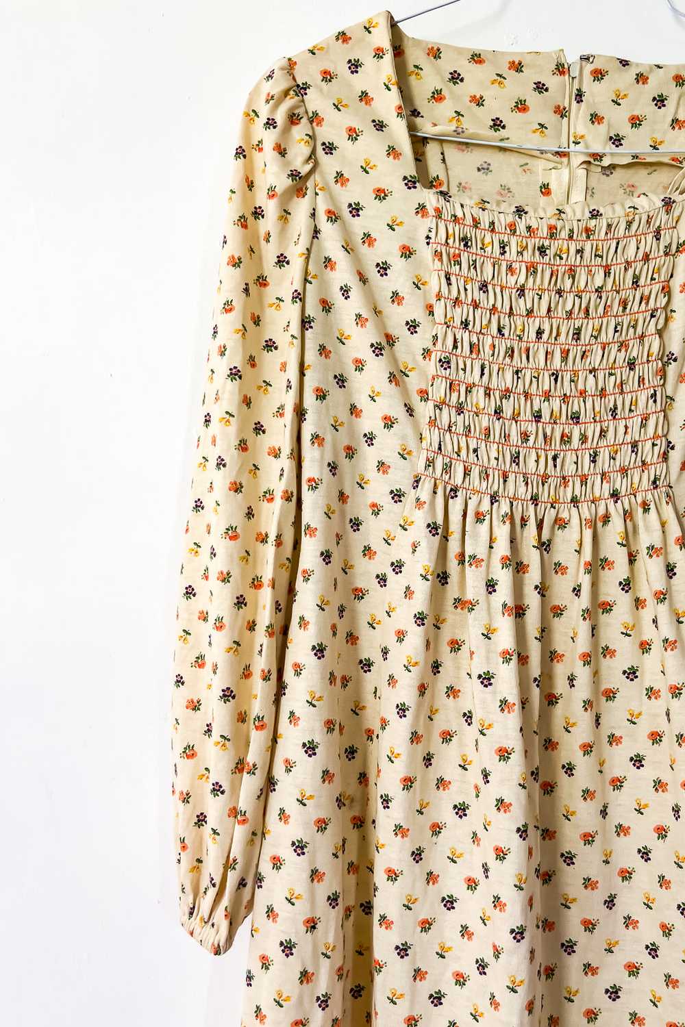 1970s Ditsy Floral Knit Mini Dress / Medium - image 3