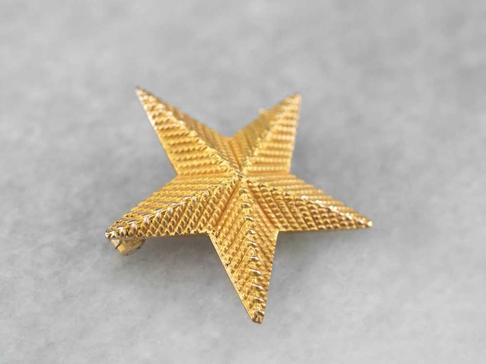 Textured Gold Star Pin - image 2