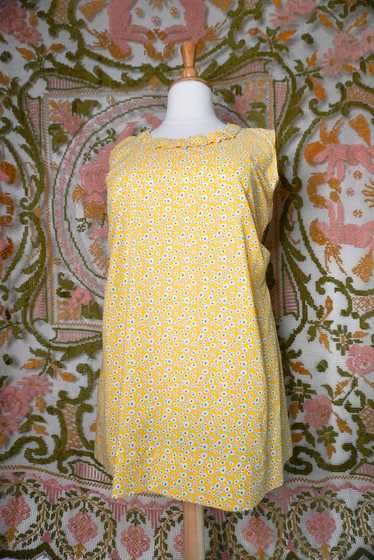 Mod Yellow Floral Dress, 1X - image 1