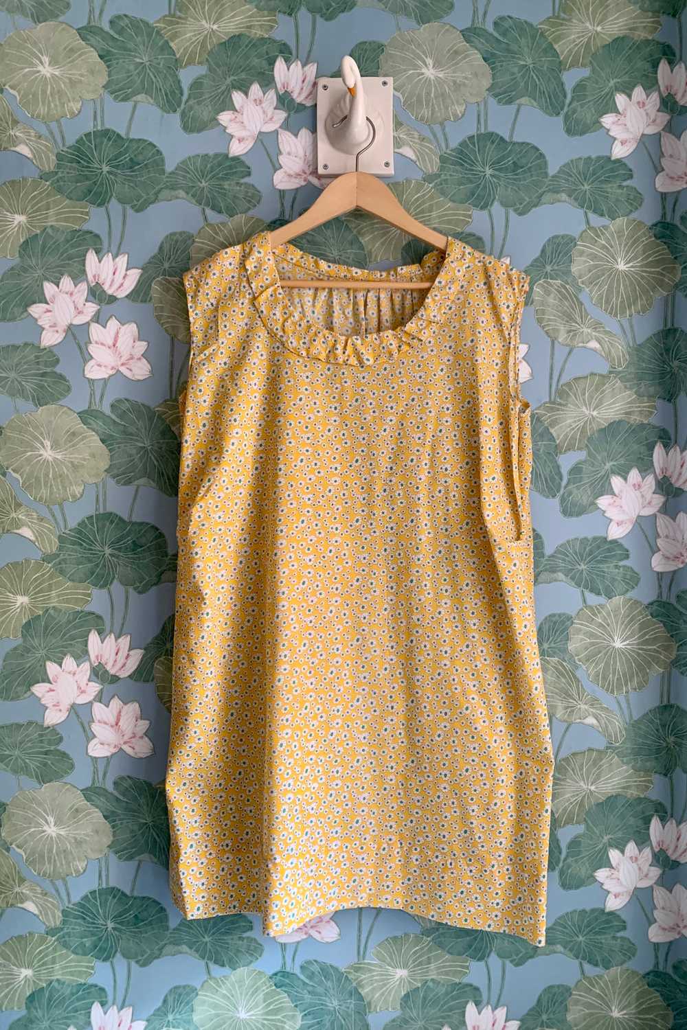 Mod Yellow Floral Dress, 1X - image 4