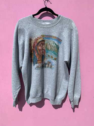 AAS-IS AWESOME NATIVE AMERICAN GRAPHIC PULLOVER SW