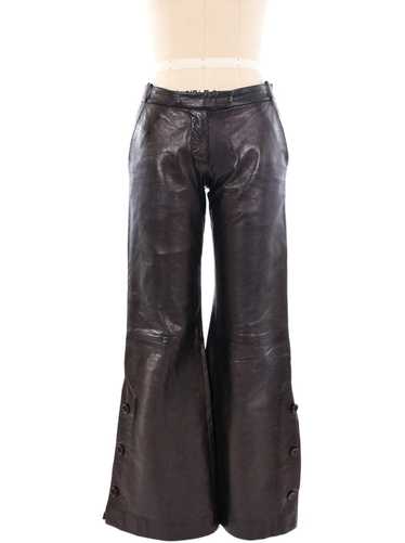2000 Alexander McQueen Flared Leather Trousers