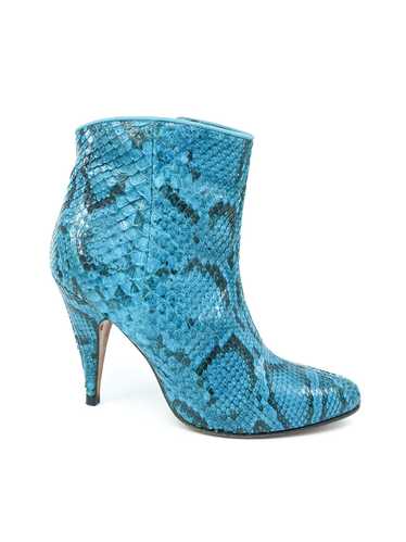 Turquoise Snakeskin Boots, 38.5