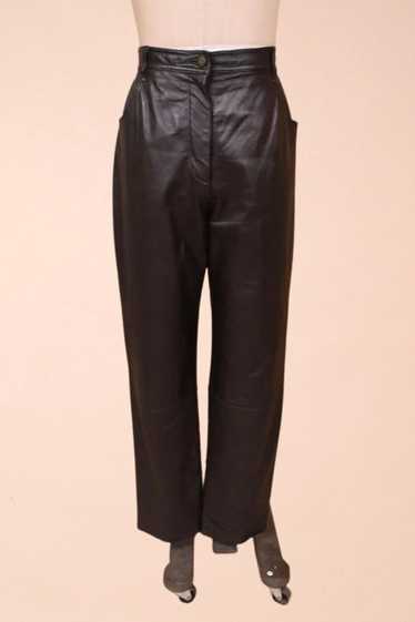 Black High Rise Leather Pants By Marie Claire, L - image 1