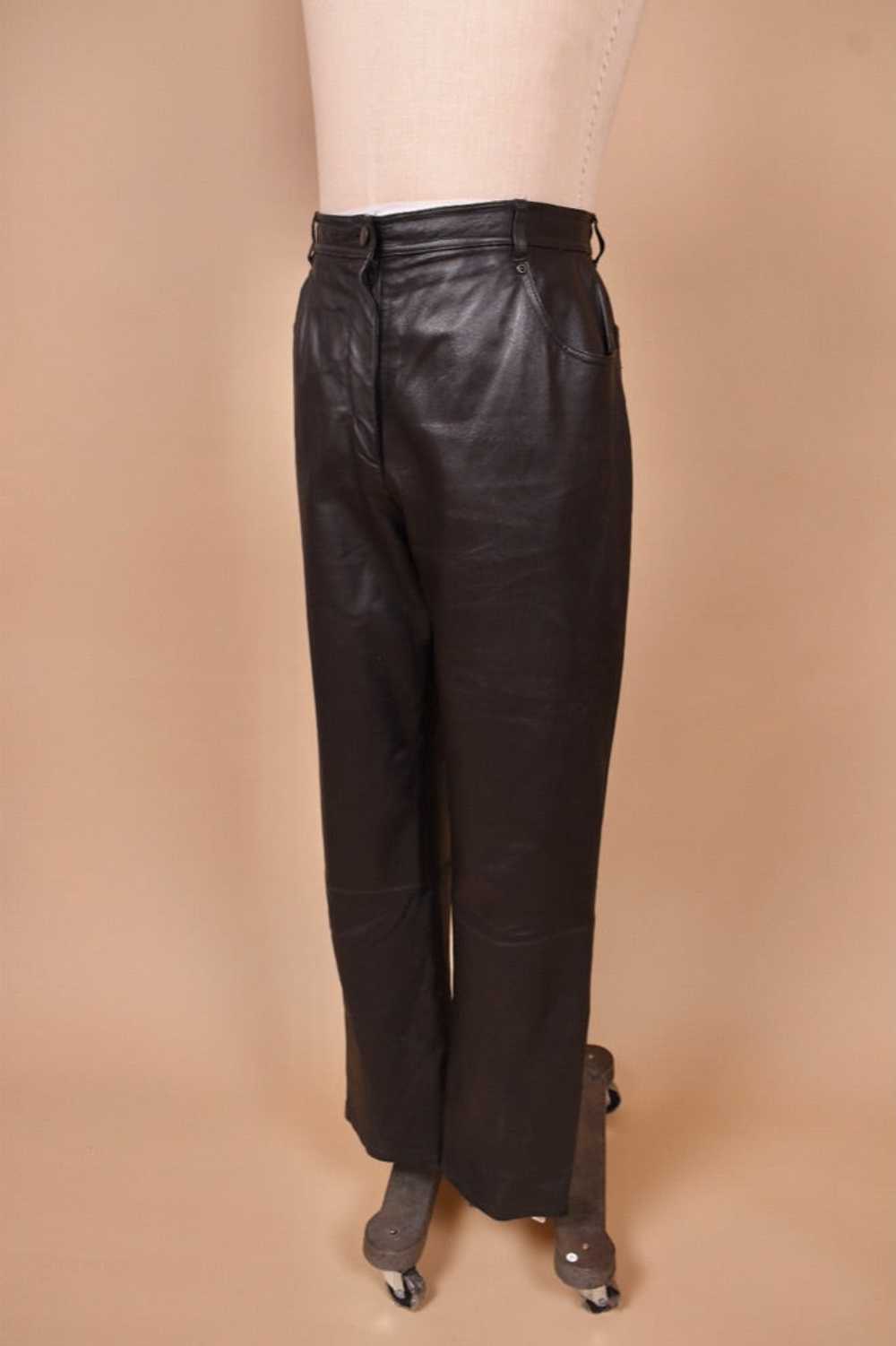 Black High Rise Leather Pants By Marie Claire, L - image 2