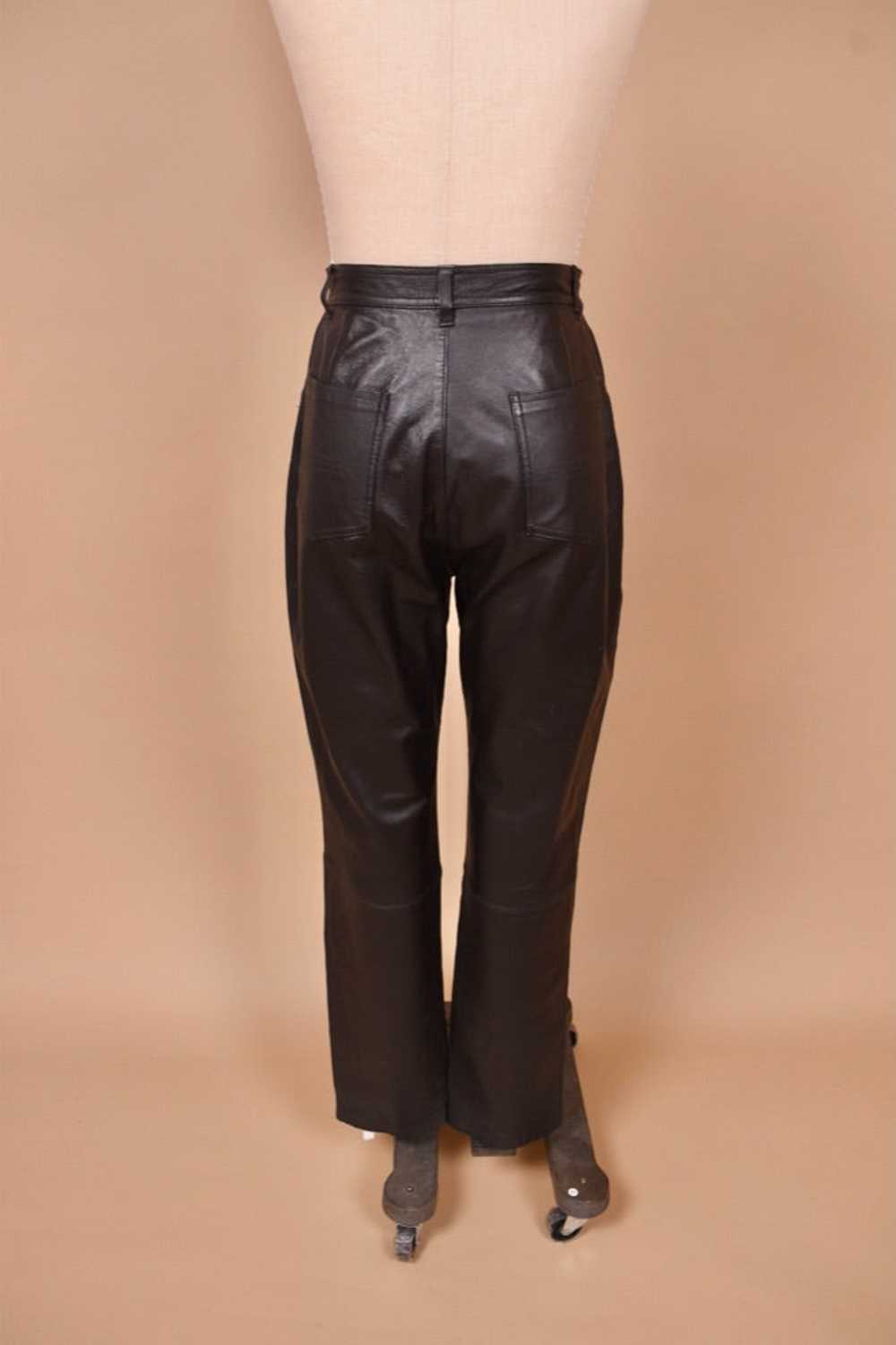 Black High Rise Leather Pants By Marie Claire, L - image 3