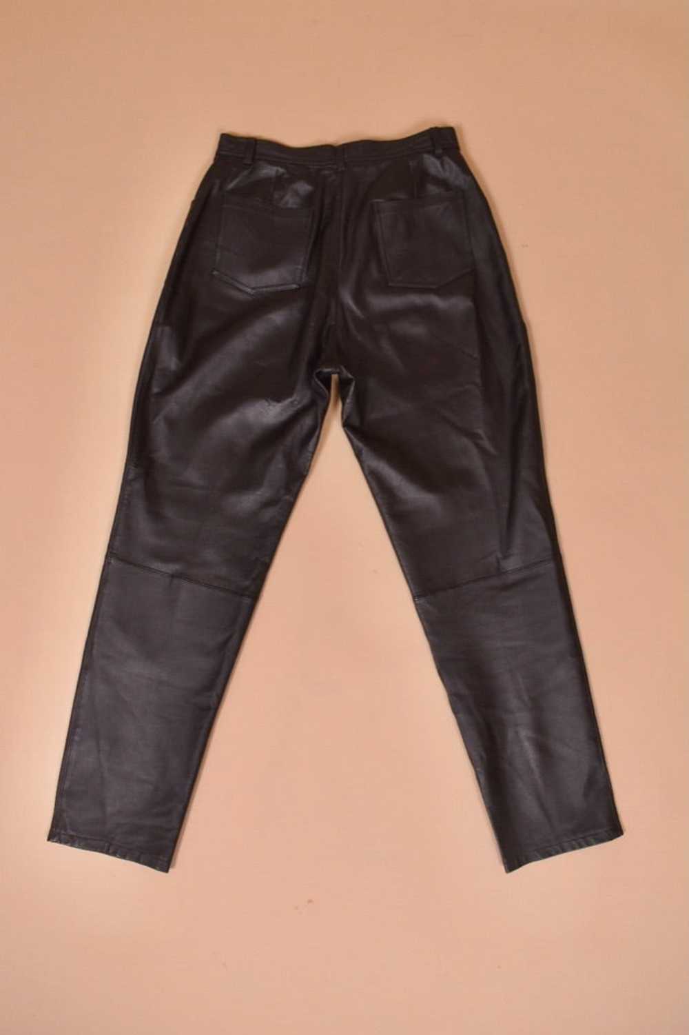 Black High Rise Leather Pants By Marie Claire, L - image 4