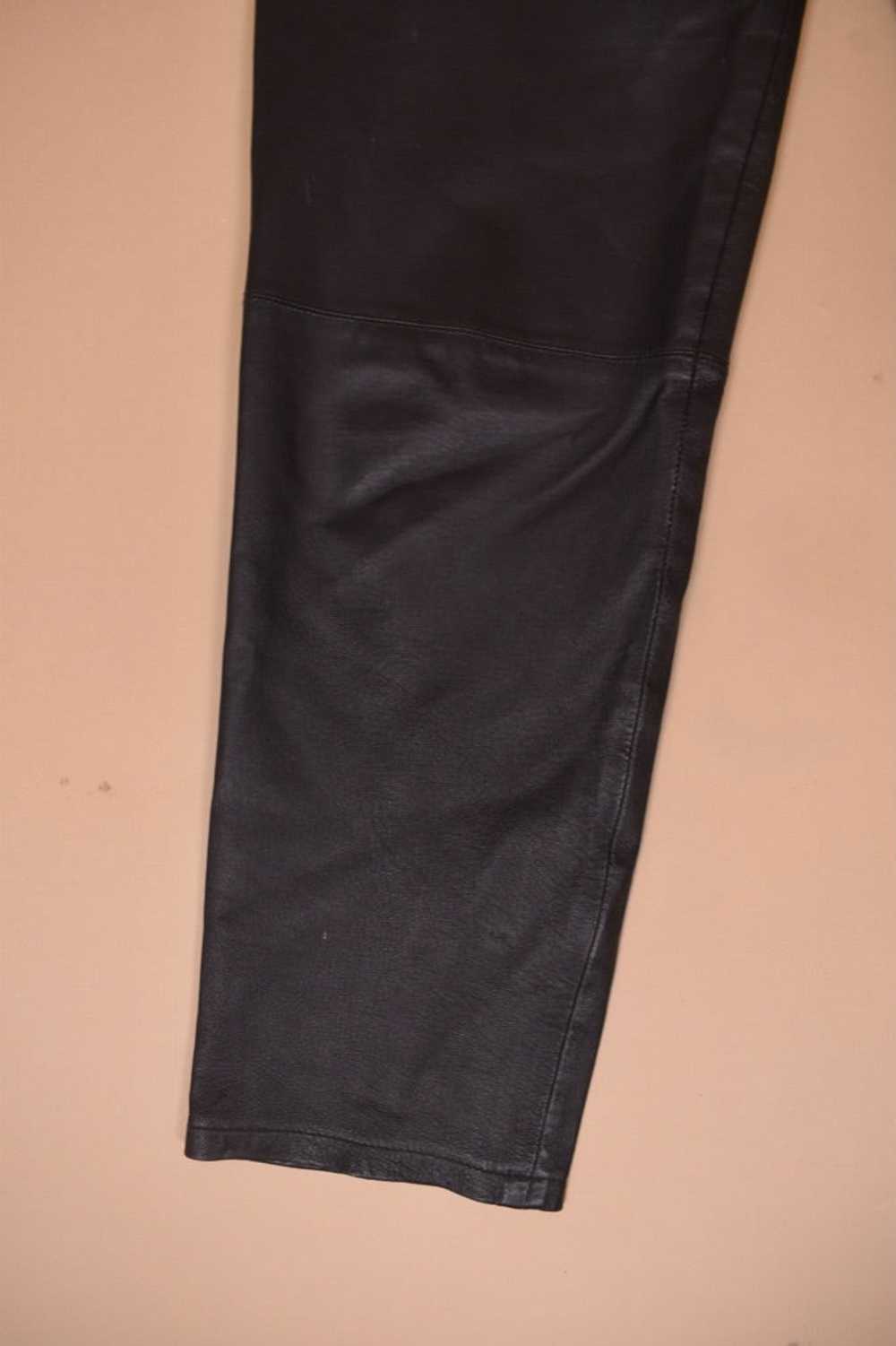 Black High Rise Leather Pants By Marie Claire, L - image 9