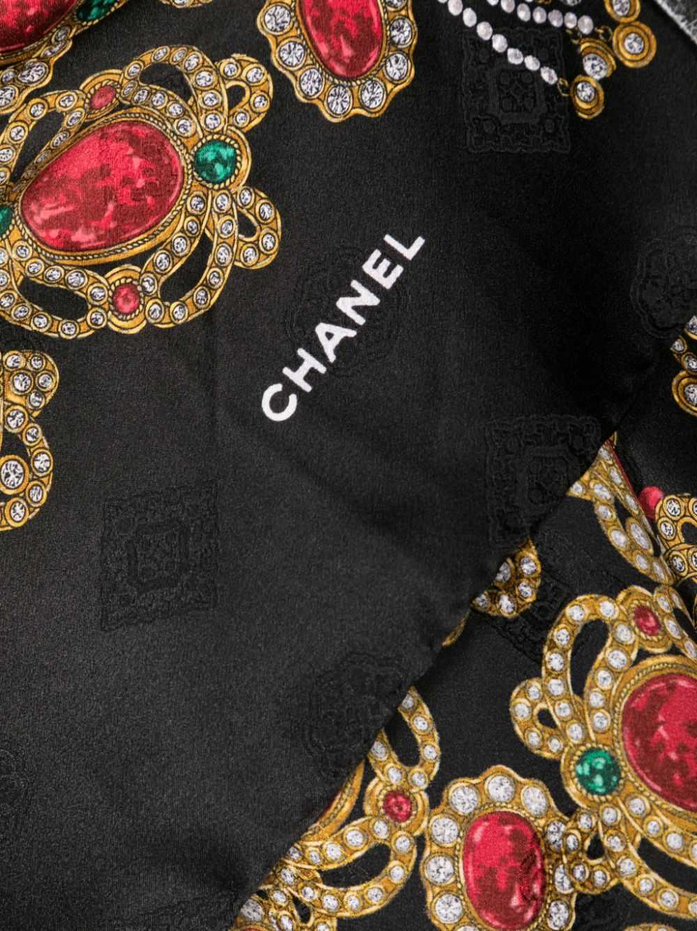 CHANEL Pre-Owned bijoux print silk scarf - Black - image 2