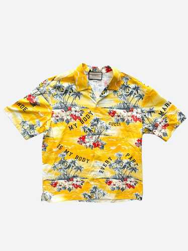 Gucci Gucci Yellow My Body Hawaiin Button Up Shirt