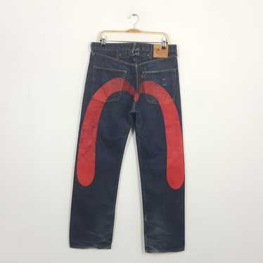 EVISU Womens Jeans 28 x 32 Vintage Y2K Graphic Logo SELVEDGE Denim Medium  Wash