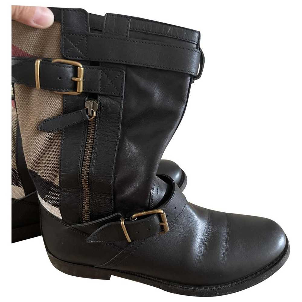 Burberry Leather biker boots - image 1