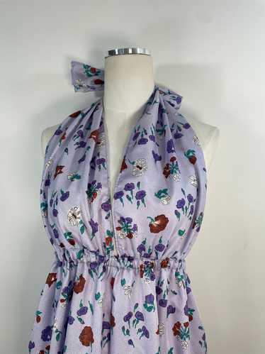 Purple Flower Print Jumpsuit
