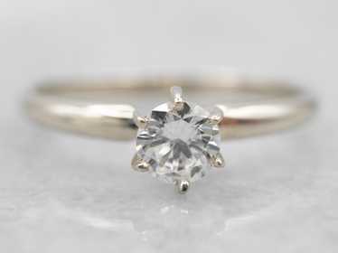 Classic Diamond Solitaire Engagement Ring - image 1