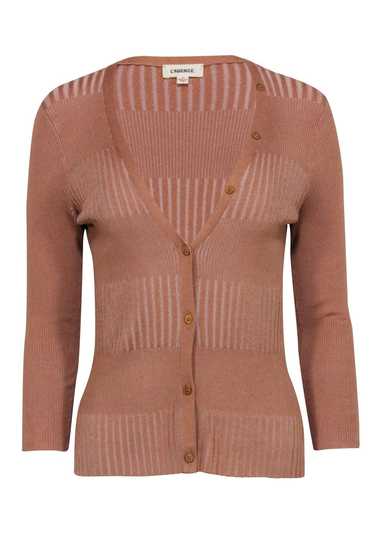 L'Agence - Tan Ribbed Cardigan Sz S