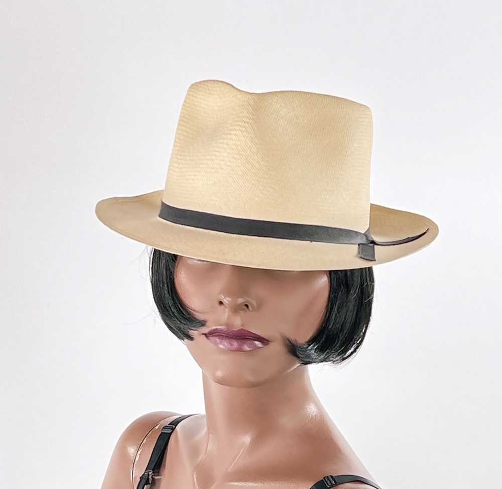 70s Vintage Classic Panama Hat M/L Men's Women's … - image 2