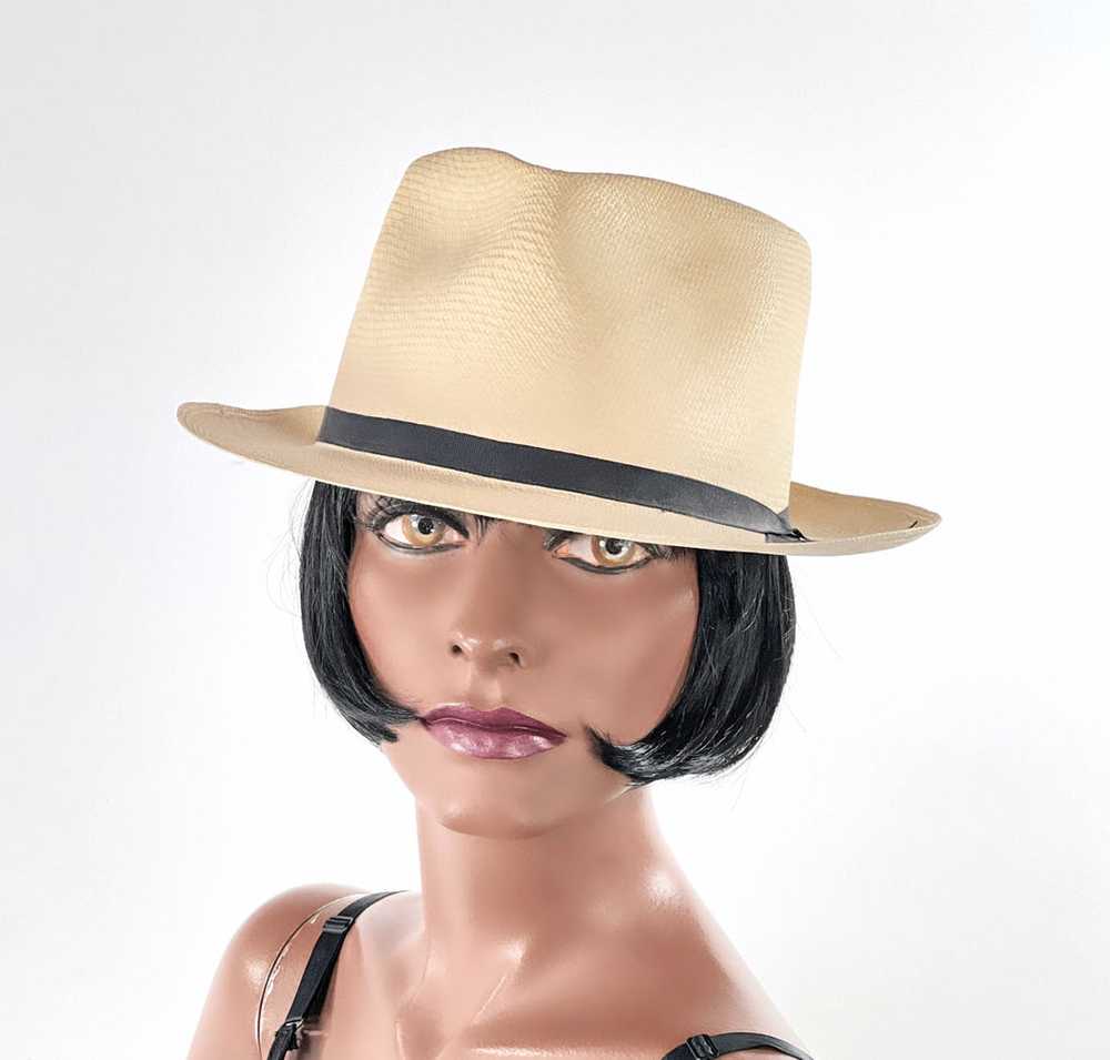 70s Vintage Classic Panama Hat M/L Men's Women's … - image 4