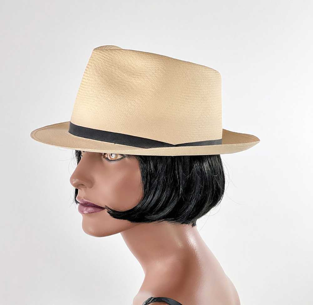 70s Vintage Classic Panama Hat M/L Men's Women's … - image 5
