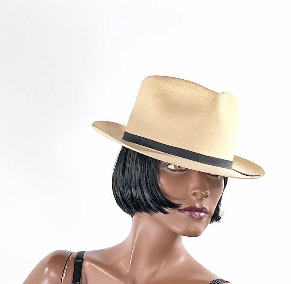 70s Vintage Classic Panama Hat M/L Men's Women's … - image 7