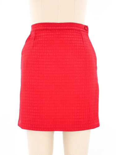 Versace Jeans Textured Red Skirt