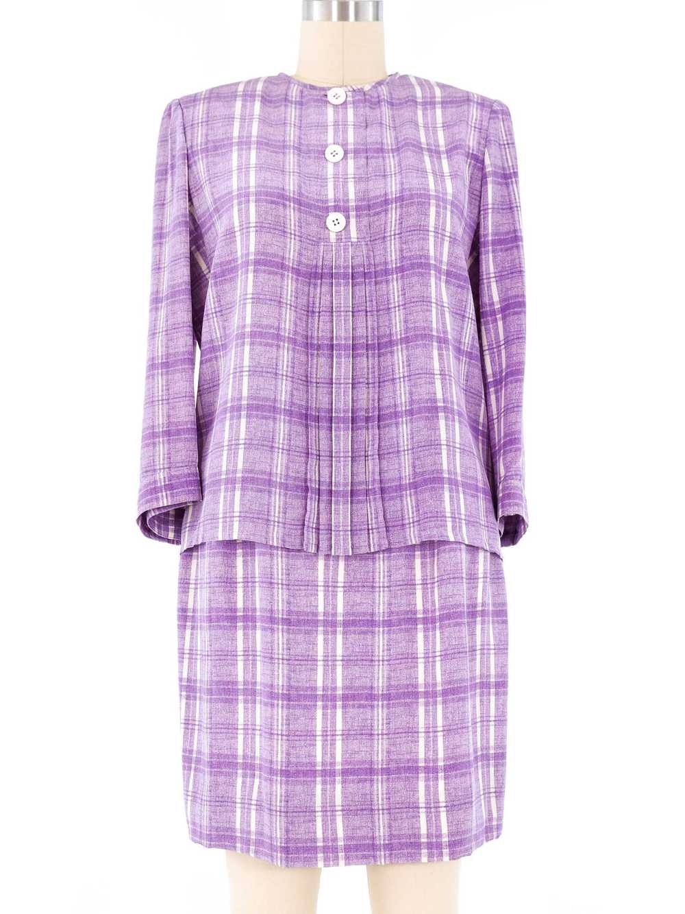 Valentino Lavender Plaid Skirt Ensemble - image 3