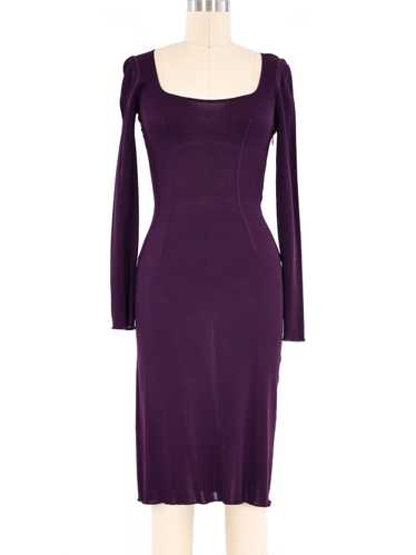 Alaia Eggplant Fitted Dress