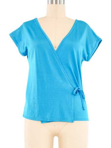 Giorgio Sant'Angelo Teal Spandex Wrap Top