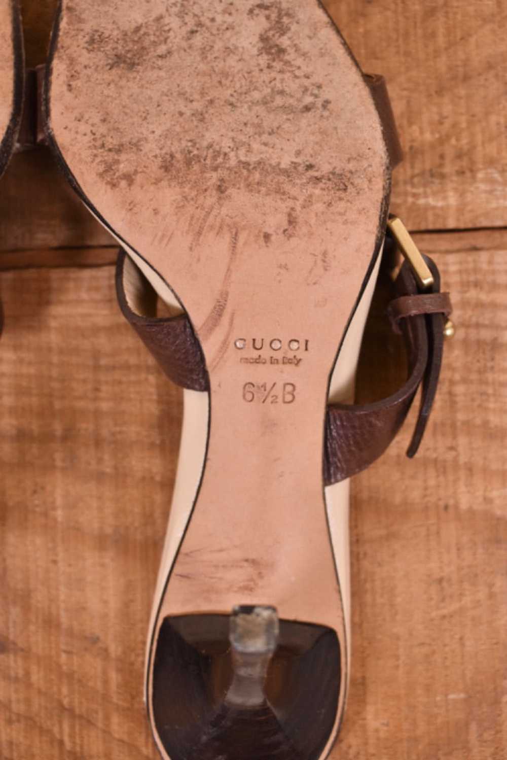 Brown Y2K Slide On Strap Heels By Gucci, 6.5 - image 7