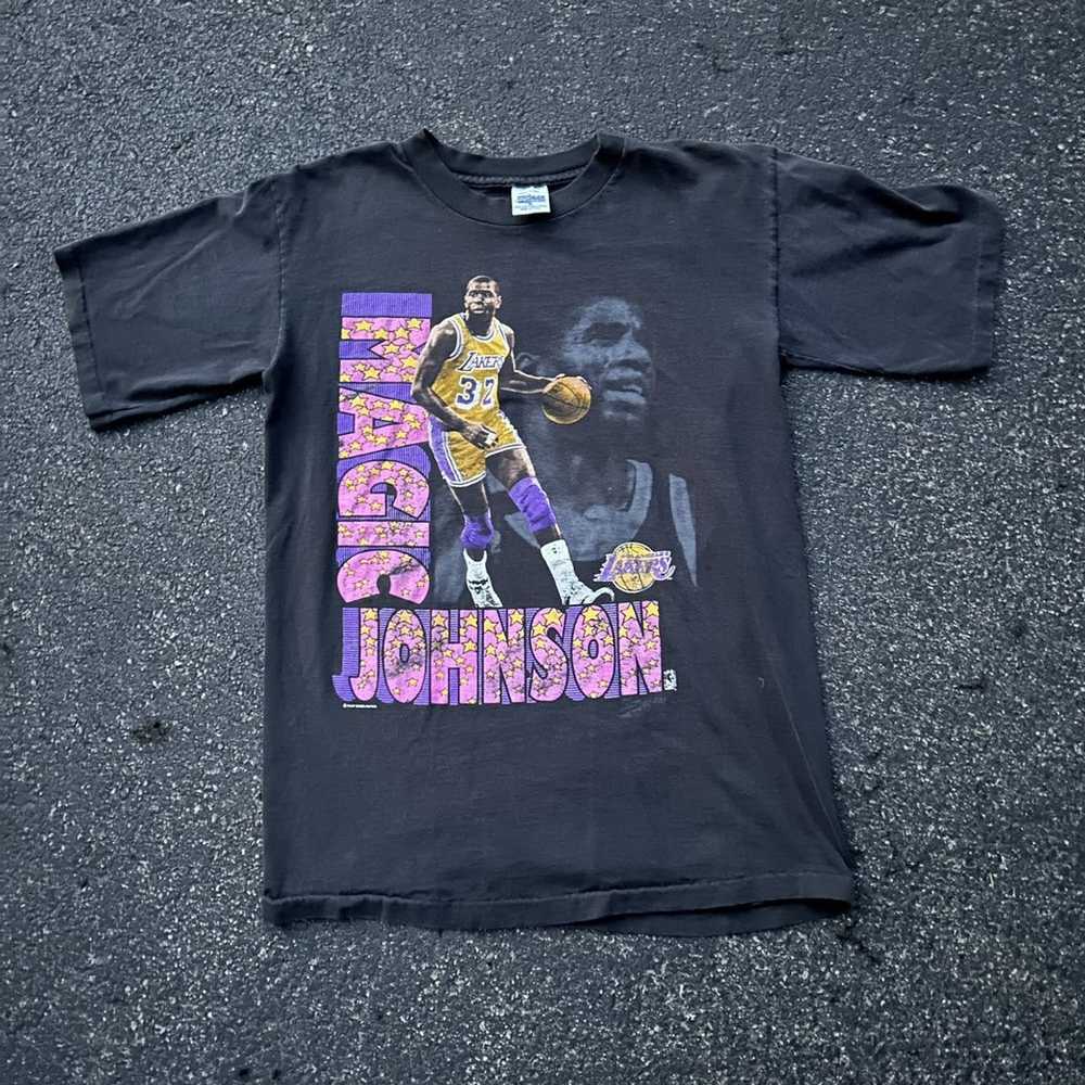 Shirts  Magic Johnson 8s Jersey Champion Nike Sand Knit Lakers