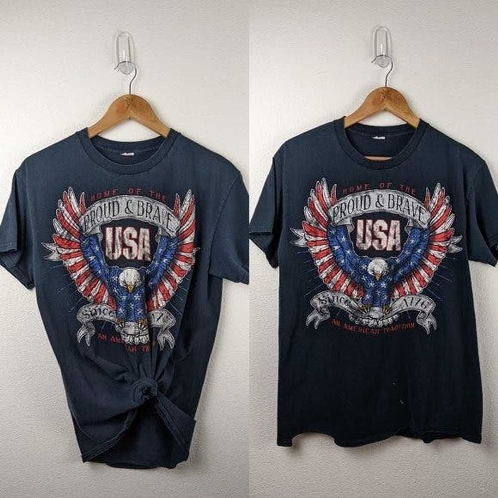 Other 90s Vintage USA Bald Eagle T-shirt Size Med… - image 1