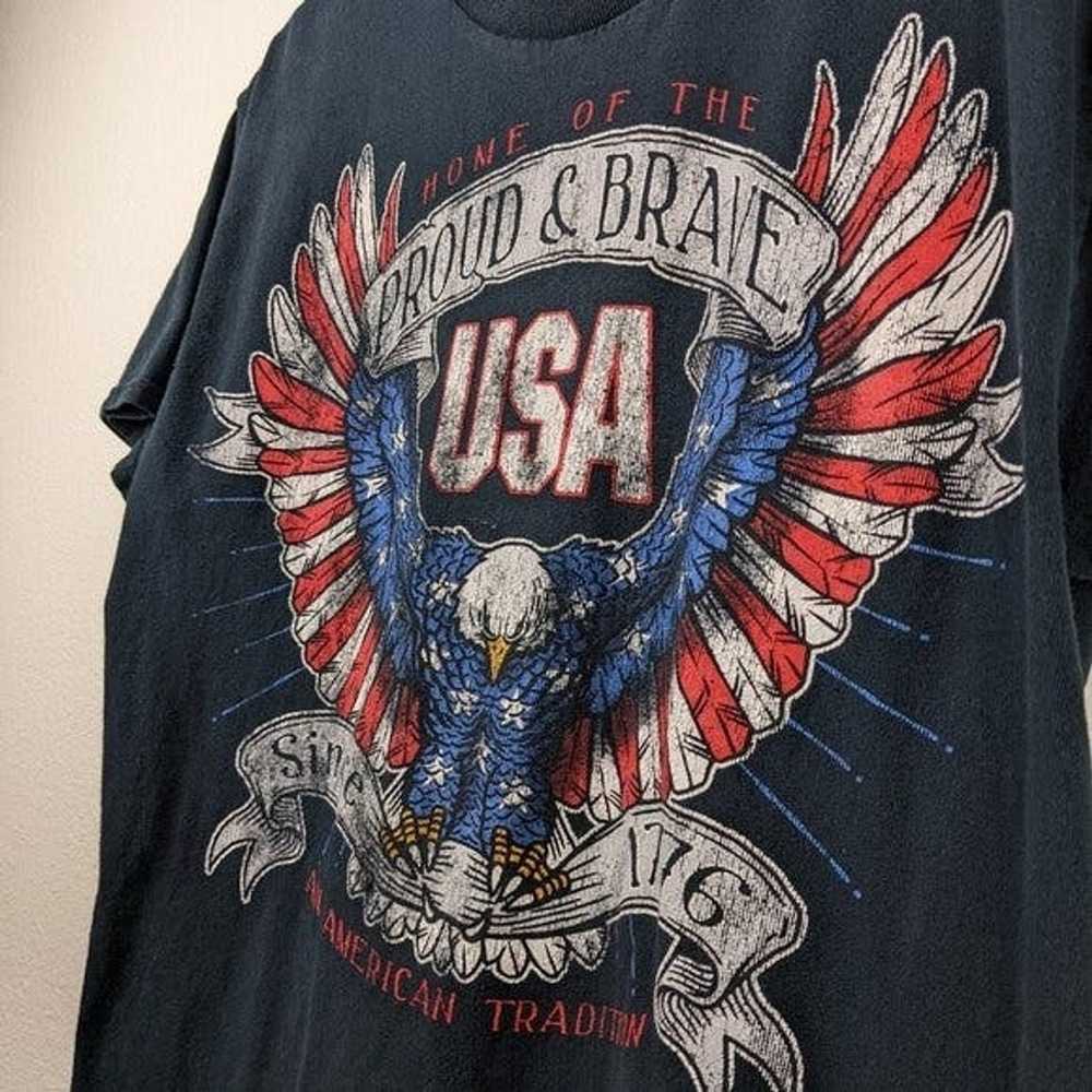 Other 90s Vintage USA Bald Eagle T-shirt Size Med… - image 3