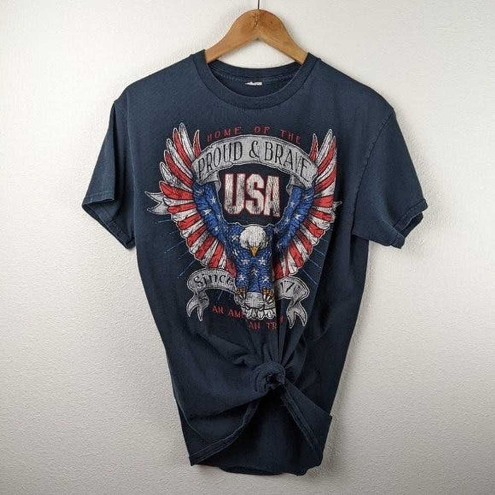 Other 90s Vintage USA Bald Eagle T-shirt Size Med… - image 5