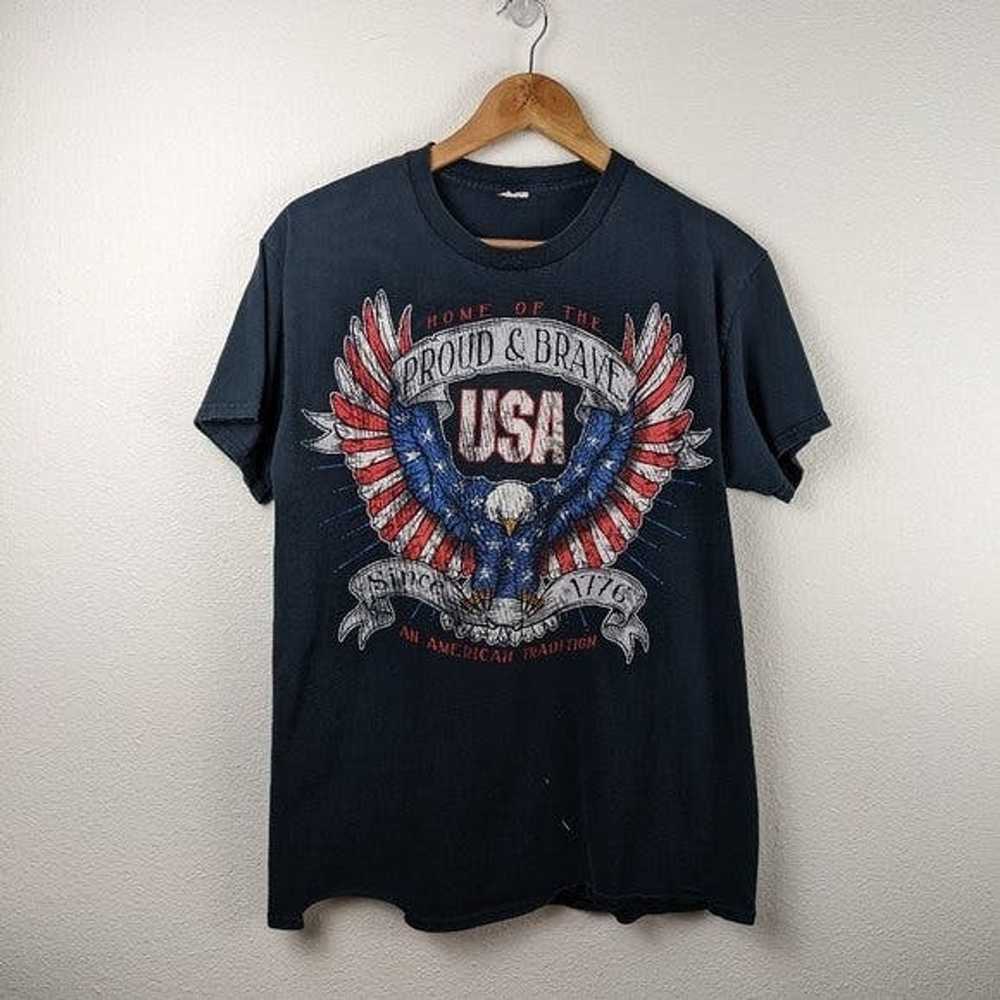 Other 90s Vintage USA Bald Eagle T-shirt Size Med… - image 6