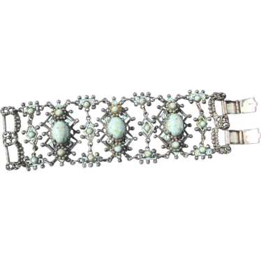 Middle Eastern Faux Turquoise and Enamel Bracelet