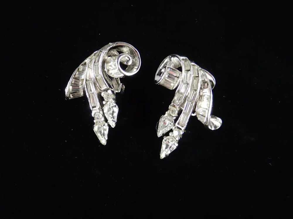 Ciro Retro Deco Art Moderne Rhinestone Earrings R… - image 3