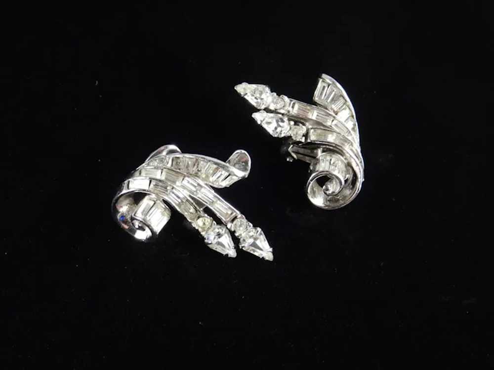 Ciro Retro Deco Art Moderne Rhinestone Earrings R… - image 5