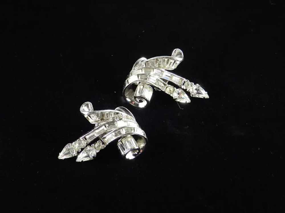 Ciro Retro Deco Art Moderne Rhinestone Earrings R… - image 6