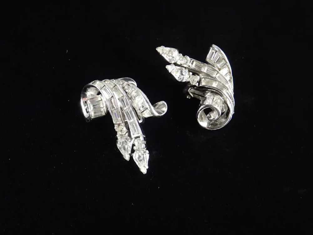 Ciro Retro Deco Art Moderne Rhinestone Earrings R… - image 7