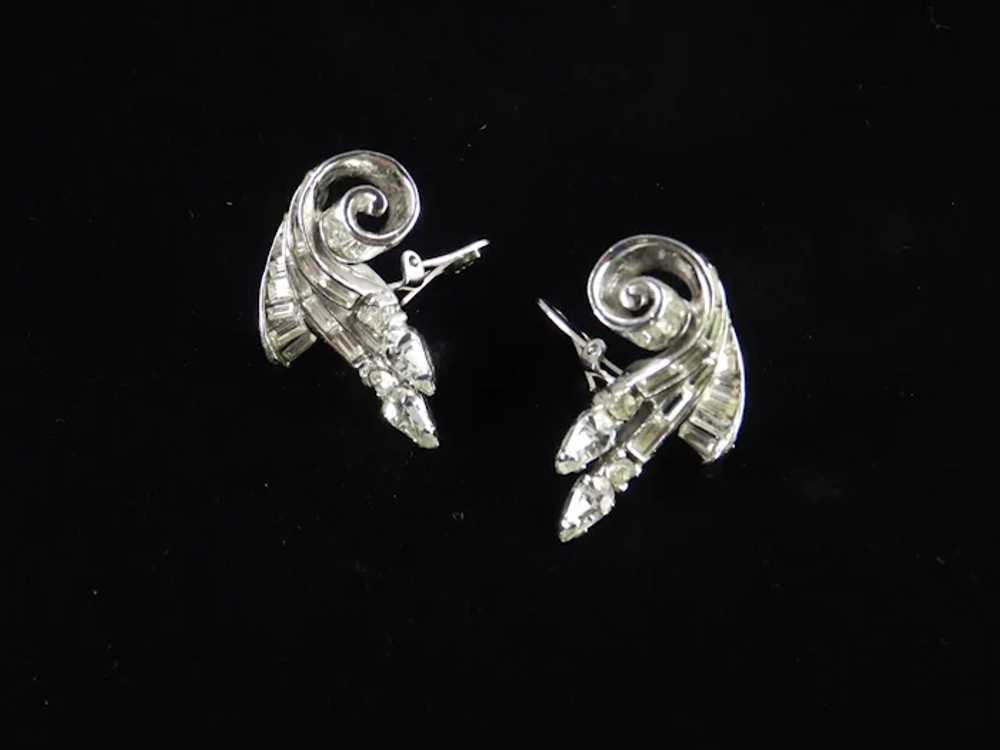 Ciro Retro Deco Art Moderne Rhinestone Earrings R… - image 8