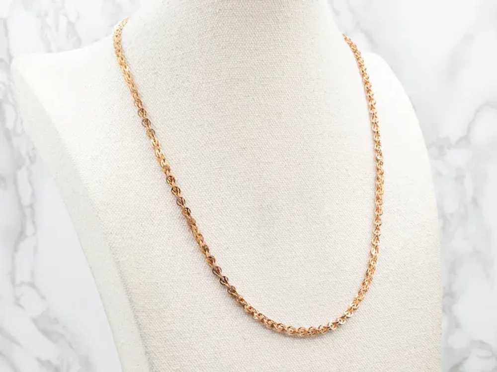 Antique Rose 14-Karat Gold Chain Necklace with La… - image 5