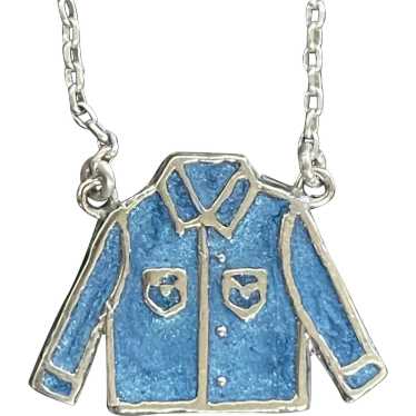 Jacket.925 Silver Enamel Necklace - image 1