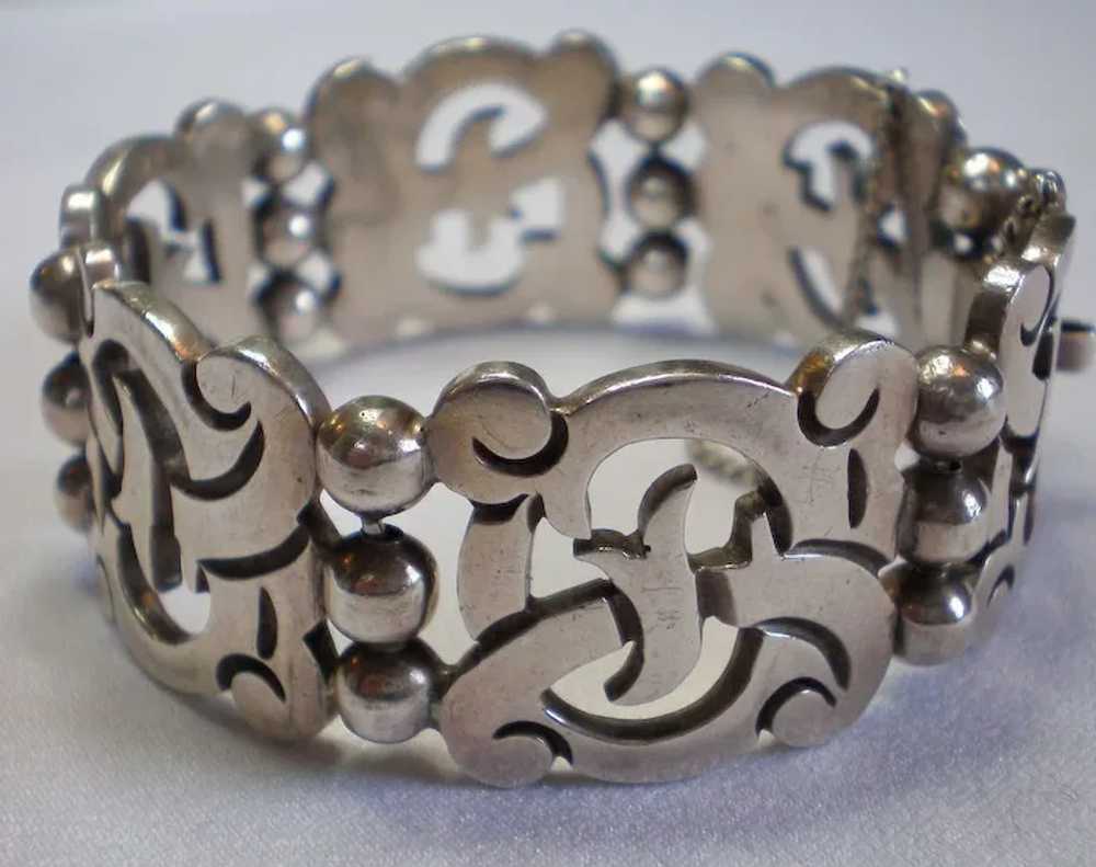 Bracelet; Vintage Signed ROSI Mexican Sterling Wi… - image 3